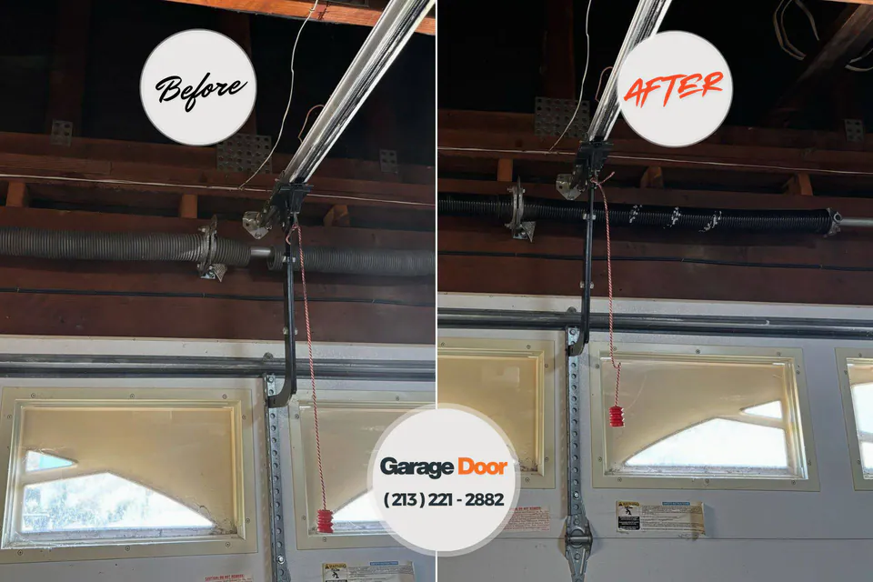 Before and after: garage door repair Crawfordville, FL